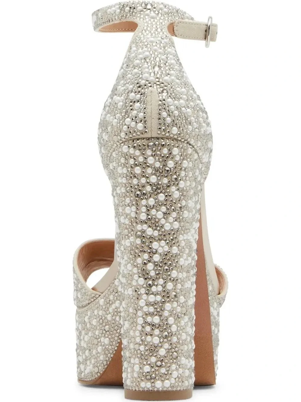 Steve Madden Pearl & Crystal Embellished Platform Sandal in Ivory - Picture 2 of 4